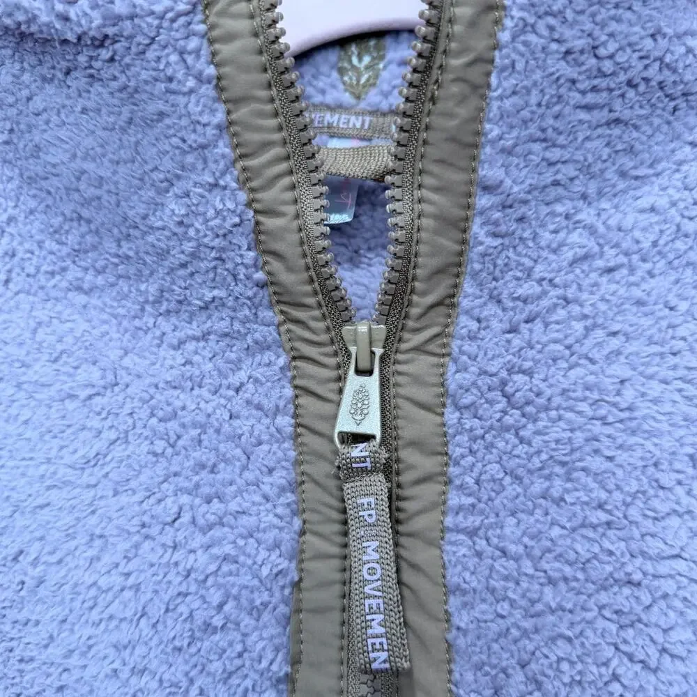 FREE PEOPLE Mountain High Logo Half Zip Fleece XS NWT
